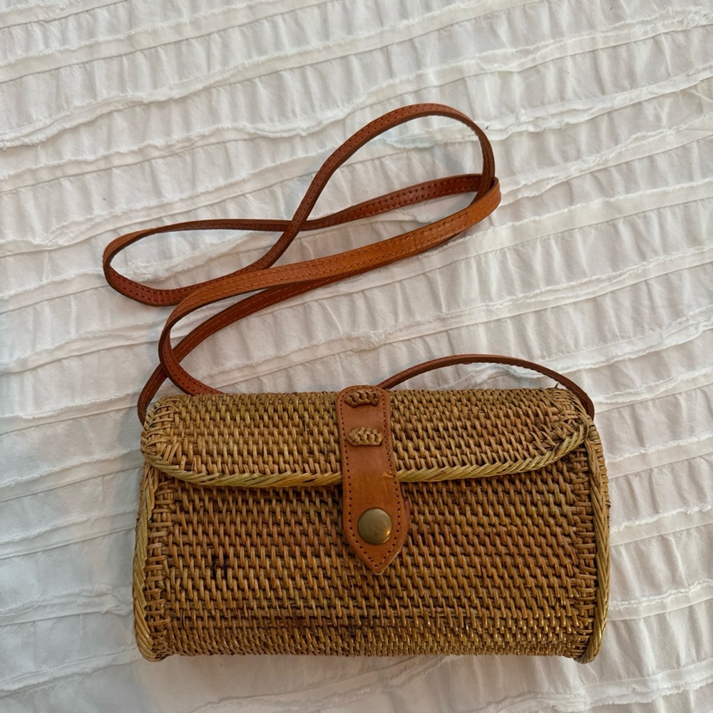 Woven Rattan Crossbody Bag Women Boho Summer Fashion